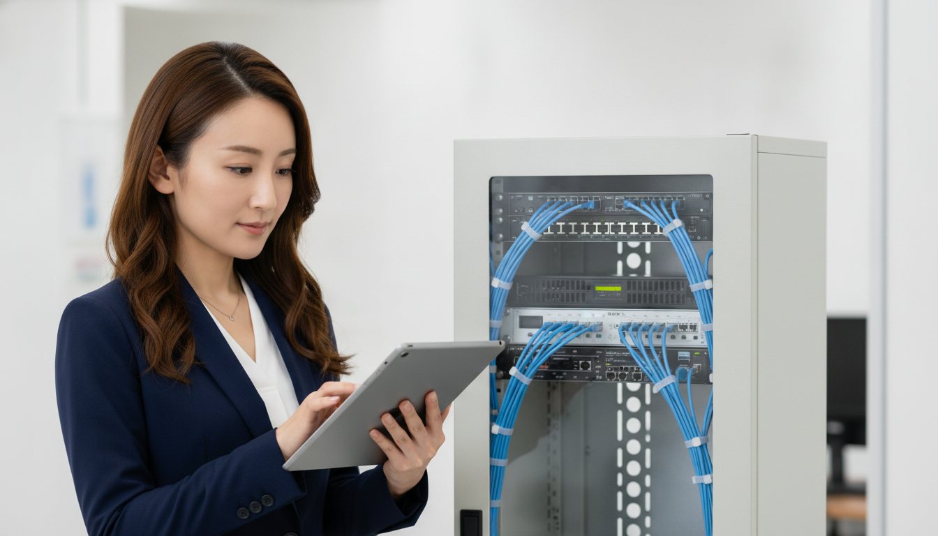 社内ネットワークの状態を確認するイメージ